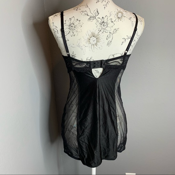 Victoria's Secret Black Lace Tank Lingerie 36C - Picture 3 of 5